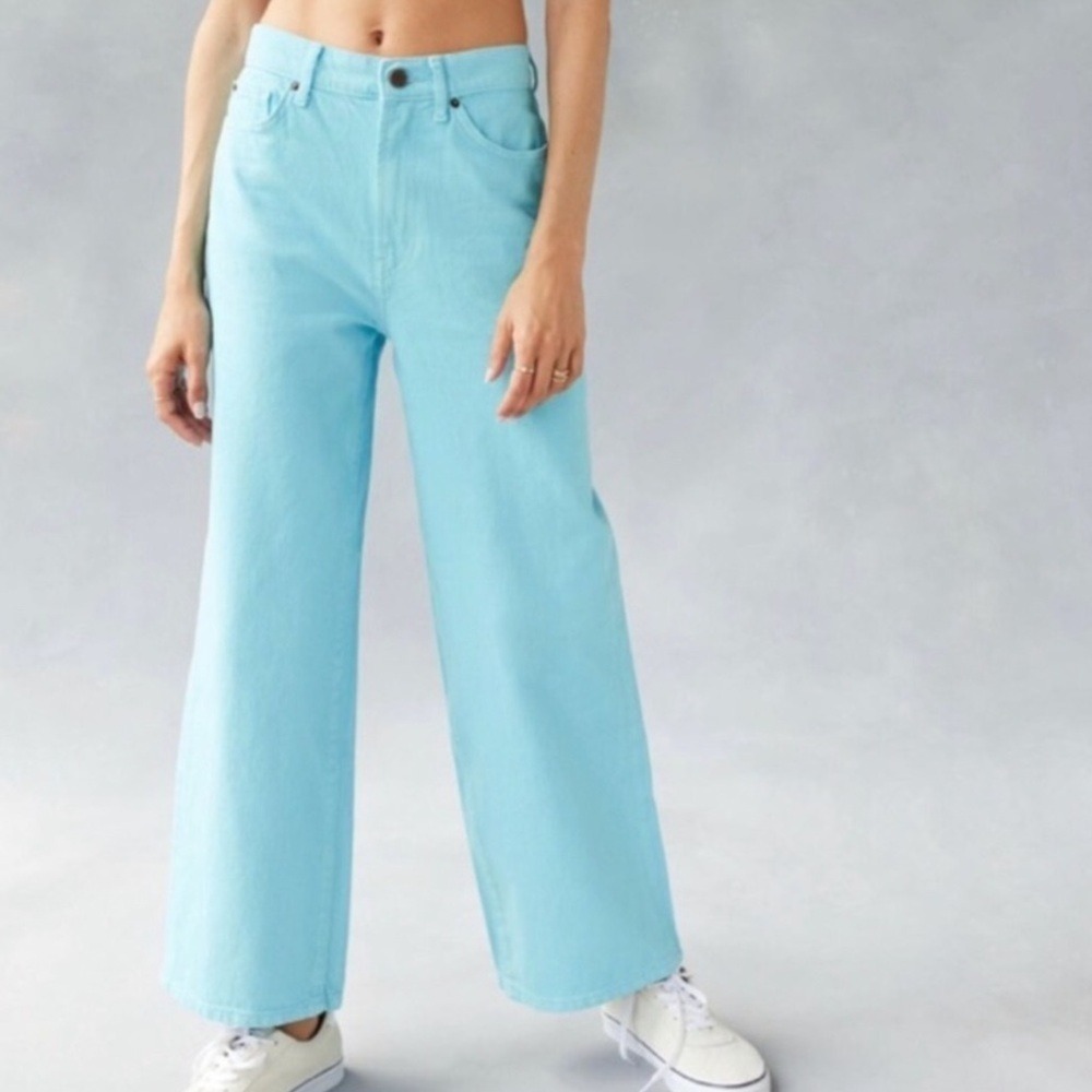 BDG Urban Outfitters Women Size 31 Powder Blue High & Wide Denim Jeans Festival